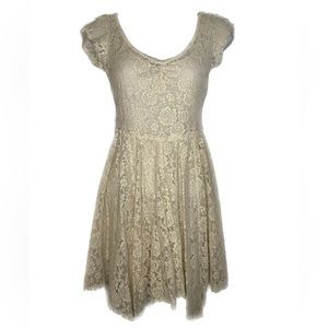 American eagle outfitters🦅  white/beige lace floral dress size XS